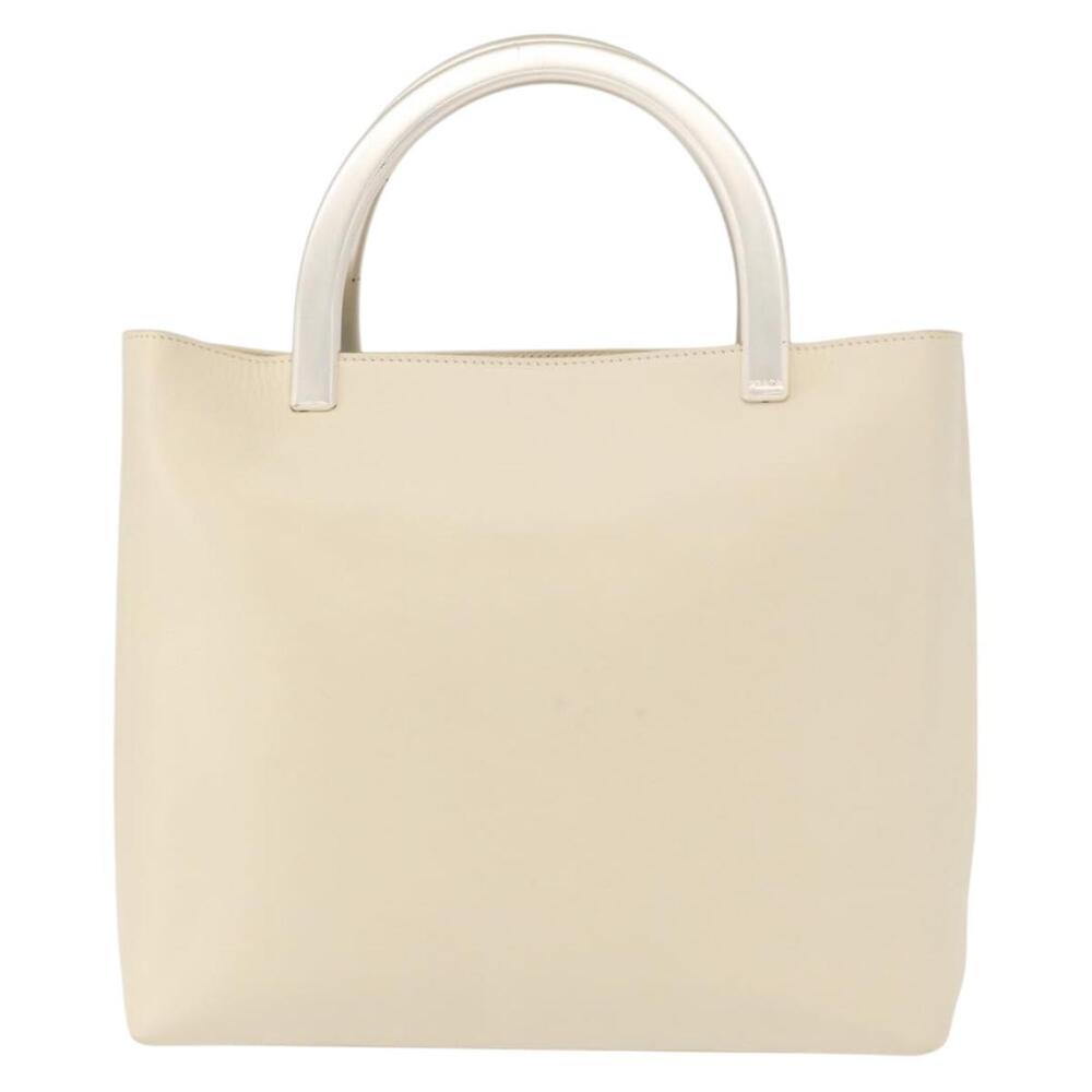 PRADA Hand Bag Leather White Auth 156869 - Picture 13 of 16